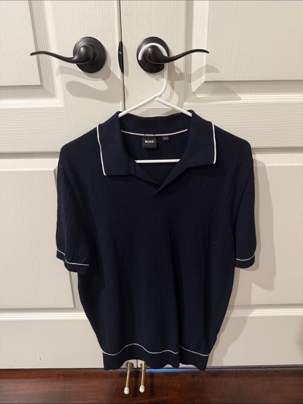 BOSS Navy Polo with White Trim